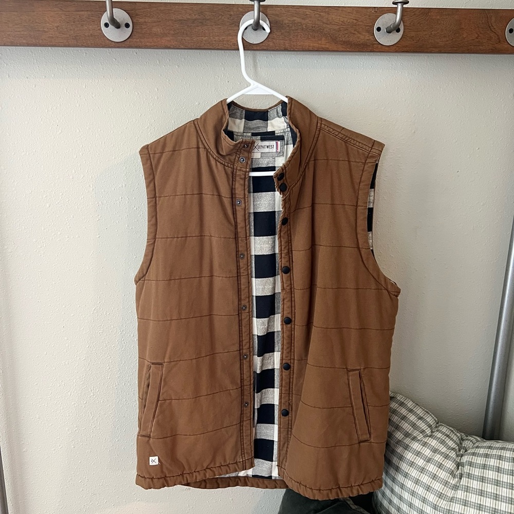 Departwest Men’s Vest with plaid lining Size XL